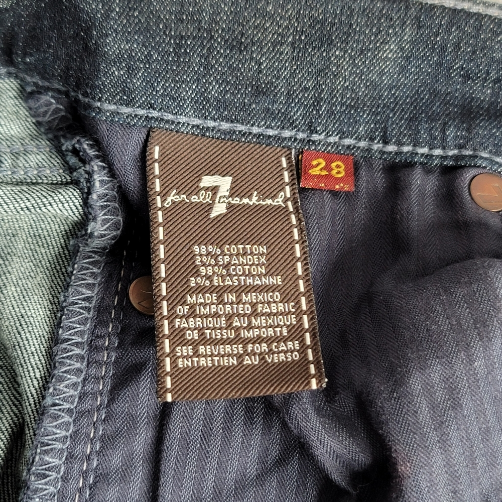 7 For All Man Kind Boot Cut Dark Wash Denim Women's Size 28 - Picture 10 of 13